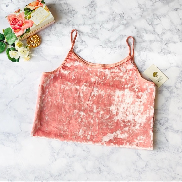 Tucker + Tate Tops - Crushed Velvet Cami Spaghetti Strap Stretch Tank